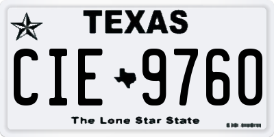TX license plate CIE9760