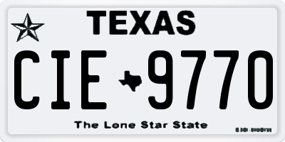 TX license plate CIE9770