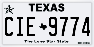 TX license plate CIE9774