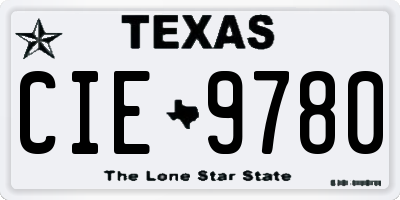 TX license plate CIE9780