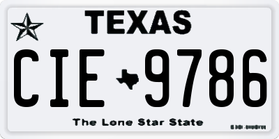 TX license plate CIE9786