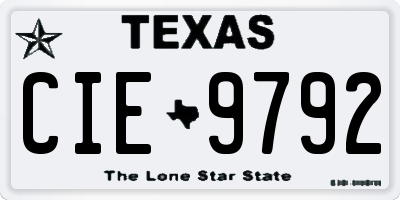 TX license plate CIE9792
