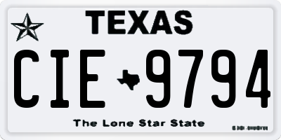 TX license plate CIE9794