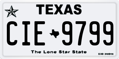 TX license plate CIE9799