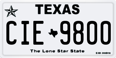 TX license plate CIE9800