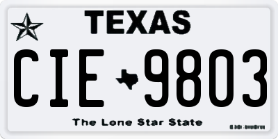 TX license plate CIE9803