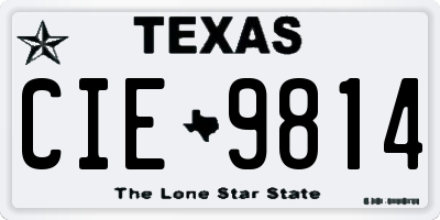 TX license plate CIE9814