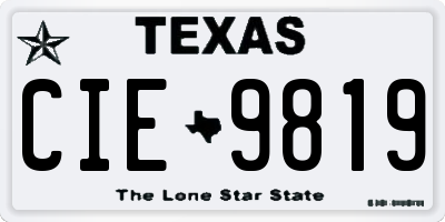 TX license plate CIE9819