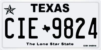 TX license plate CIE9824