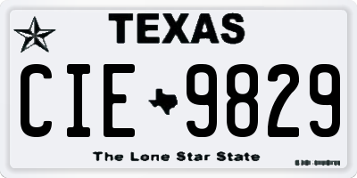 TX license plate CIE9829