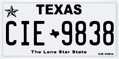 TX license plate CIE9838