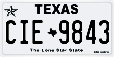 TX license plate CIE9843