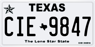 TX license plate CIE9847