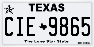 TX license plate CIE9865