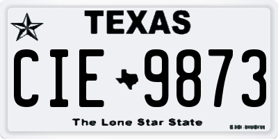 TX license plate CIE9873