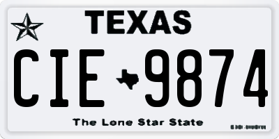 TX license plate CIE9874