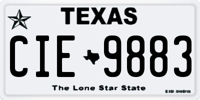 TX license plate CIE9883