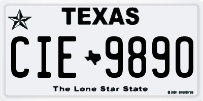 TX license plate CIE9890