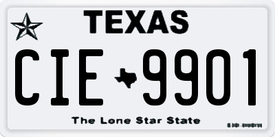 TX license plate CIE9901