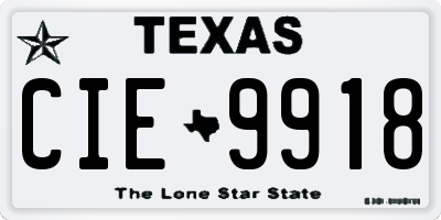 TX license plate CIE9918