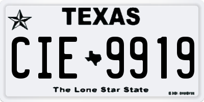 TX license plate CIE9919