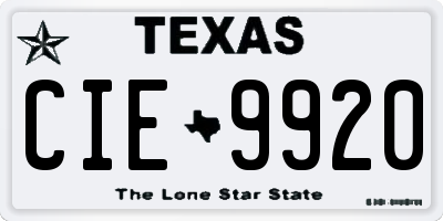 TX license plate CIE9920
