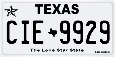 TX license plate CIE9929