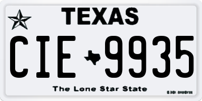 TX license plate CIE9935