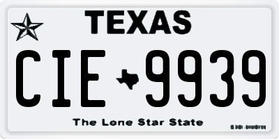 TX license plate CIE9939