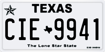 TX license plate CIE9941