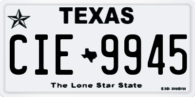 TX license plate CIE9945