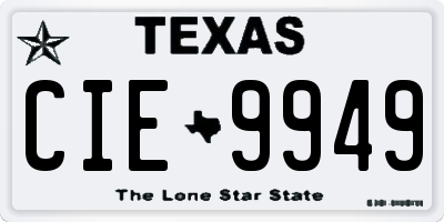 TX license plate CIE9949