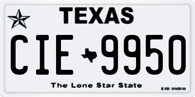 TX license plate CIE9950