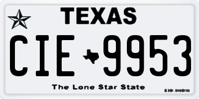 TX license plate CIE9953