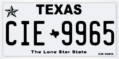 TX license plate CIE9965