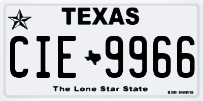 TX license plate CIE9966