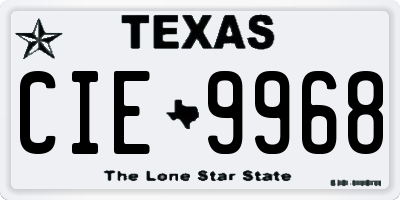 TX license plate CIE9968