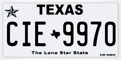 TX license plate CIE9970