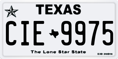 TX license plate CIE9975