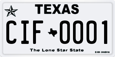 TX license plate CIF0001