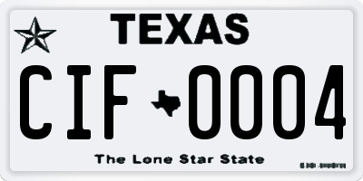 TX license plate CIF0004