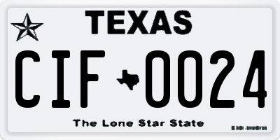 TX license plate CIF0024