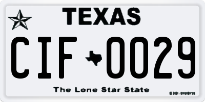 TX license plate CIF0029