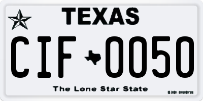 TX license plate CIF0050