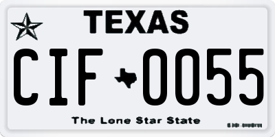 TX license plate CIF0055
