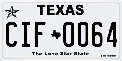 TX license plate CIF0064