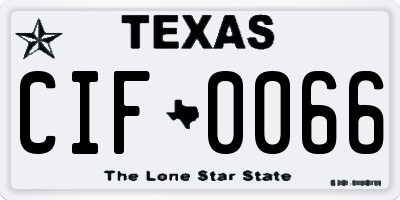TX license plate CIF0066