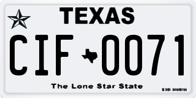 TX license plate CIF0071