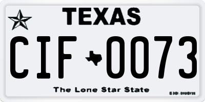 TX license plate CIF0073