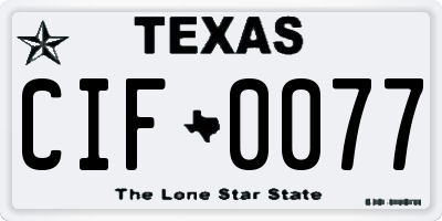 TX license plate CIF0077